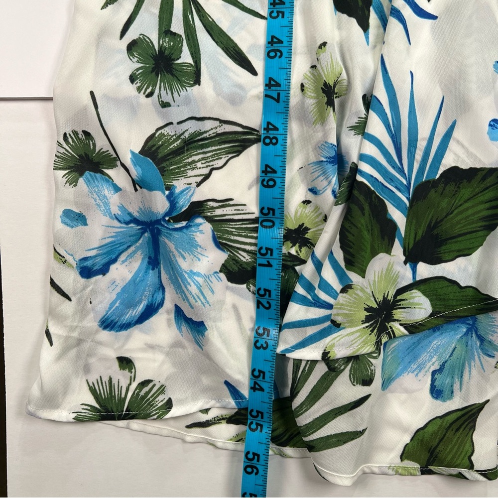 Banana Republic Floral High Low Maxi Dress - white/green/blue, size 8 - Picture 9 of 11